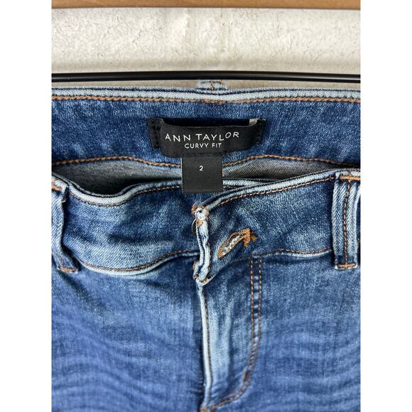 Ann Taylor Women's The Curvy Fit Slim Bootcut Jeans Denim Stretch Blue Size 2 - Picture 4 of 7
